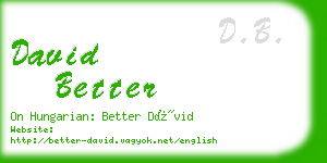 david better business card